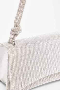 Quiz Silver Diamante Shoulder Bag Discount