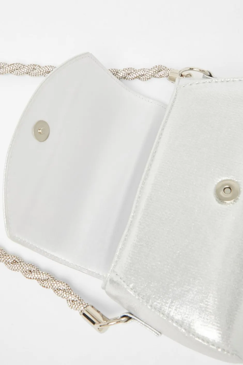 Quiz Silver Diamante Strap Shoulder Bag Clearance