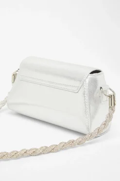 Quiz Silver Diamante Strap Shoulder Bag Clearance