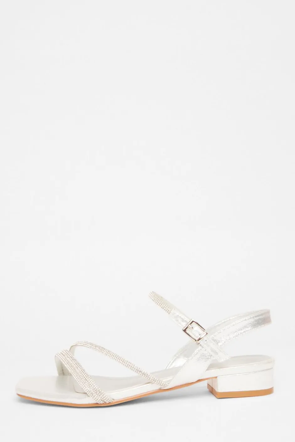 Quiz Diamante Strappy Sandals Silver