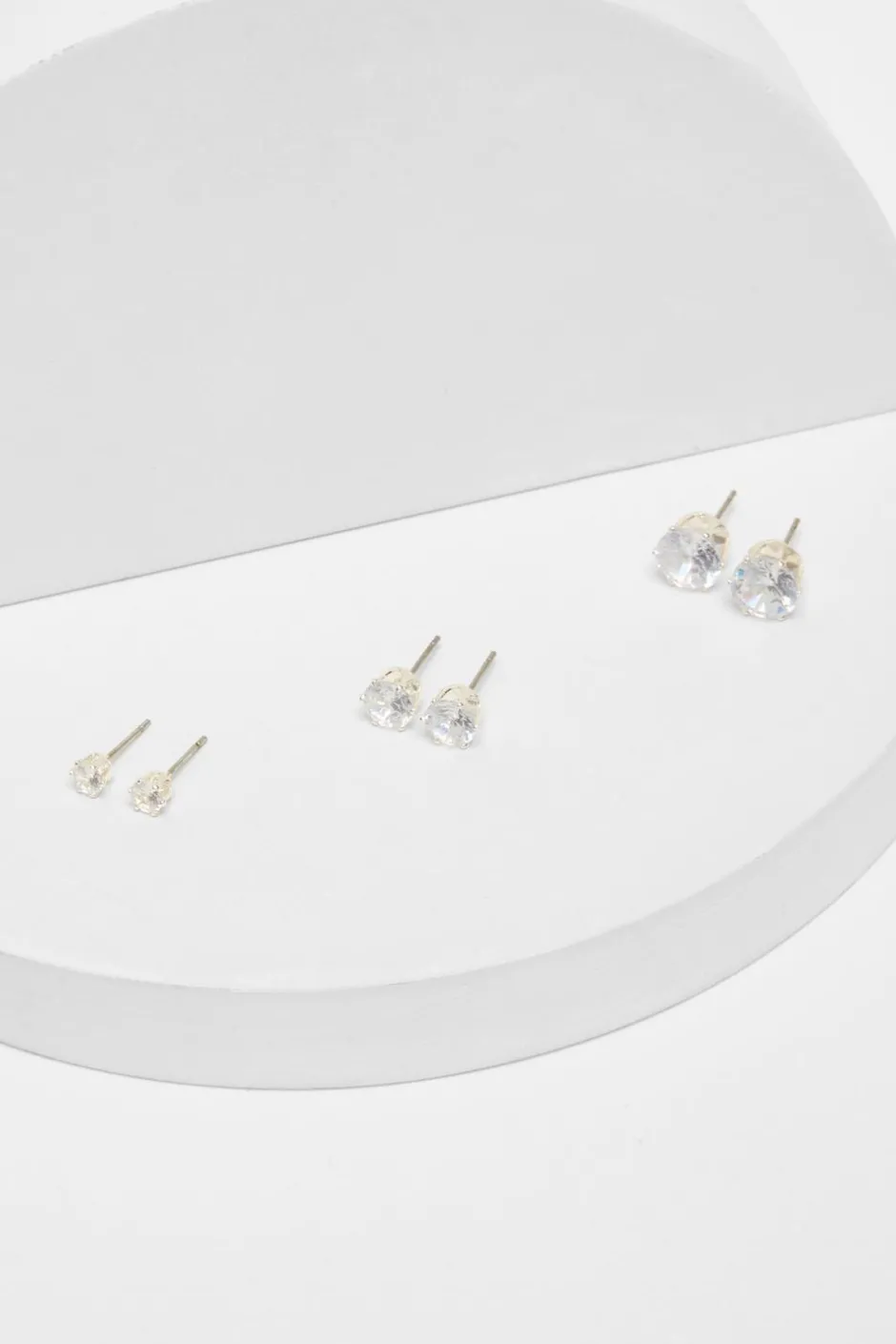 Quiz Silver Diamante Stud Earring Set Hot
