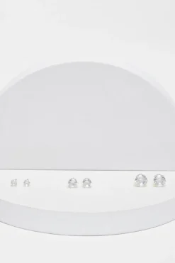 Quiz Silver Diamante Stud Earring Set Hot