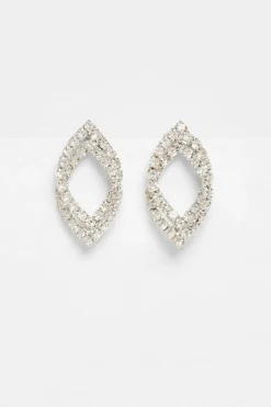 Quiz Silver Diamante Tear Drop Earrings Best