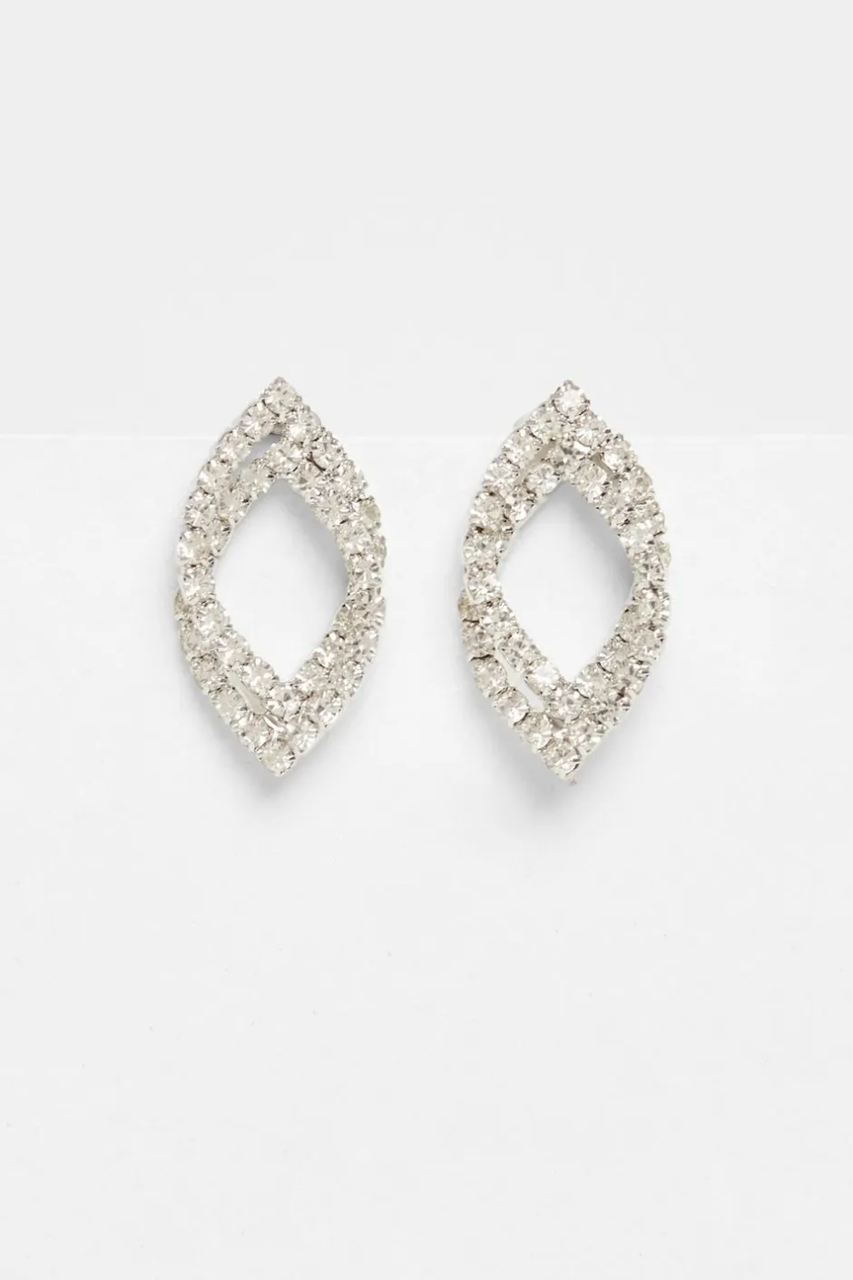 Quiz Silver Diamante Tear Drop Earrings Best