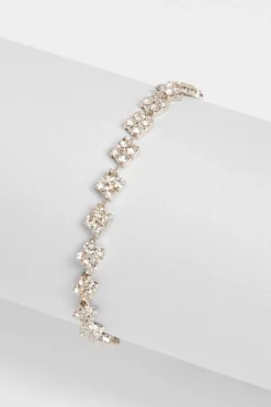 Quiz Silver Diamante Toggle Bracelet Clearance