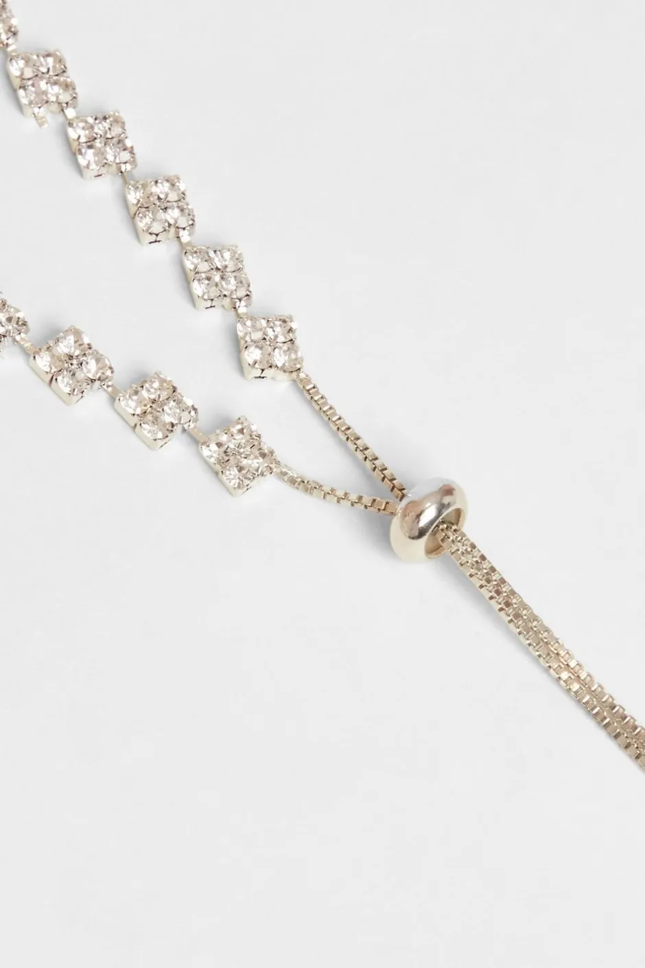 Quiz Silver Diamante Toggle Bracelet Clearance