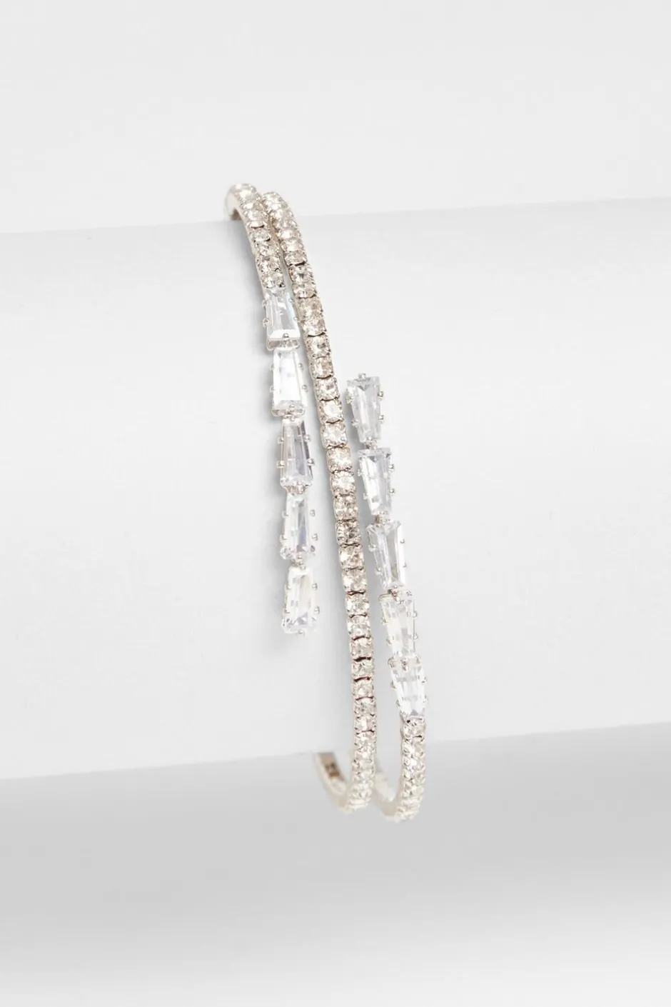 Quiz Silver Diamante Wrap Bracelet Online