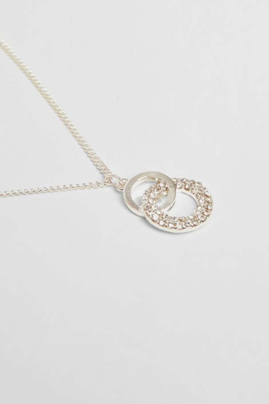 Quiz Double Circle Jewellery Set Silver Discount