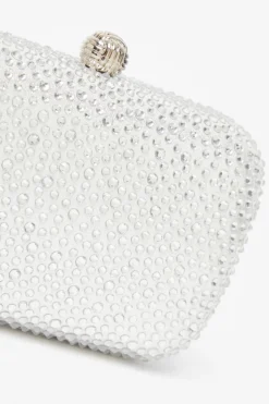 Quiz Embellished Box Bag Silver