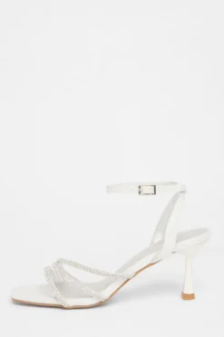 Quiz Silver Embellished Heels Sale
