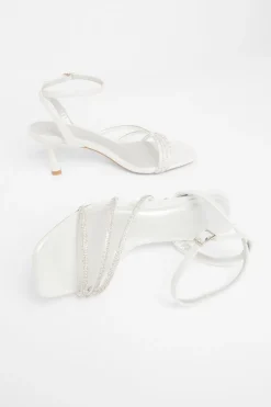 Quiz Silver Embellished Heels Sale