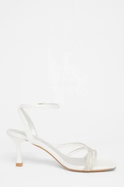Quiz Silver Embellished Heels Sale