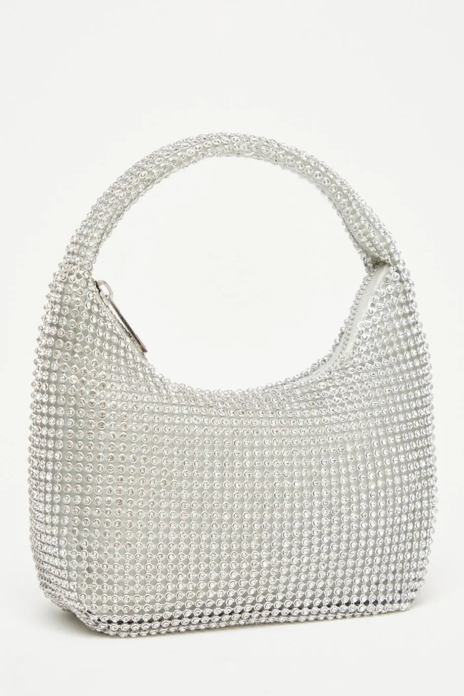 Quiz Embellished Mini Bag Silver Hot
