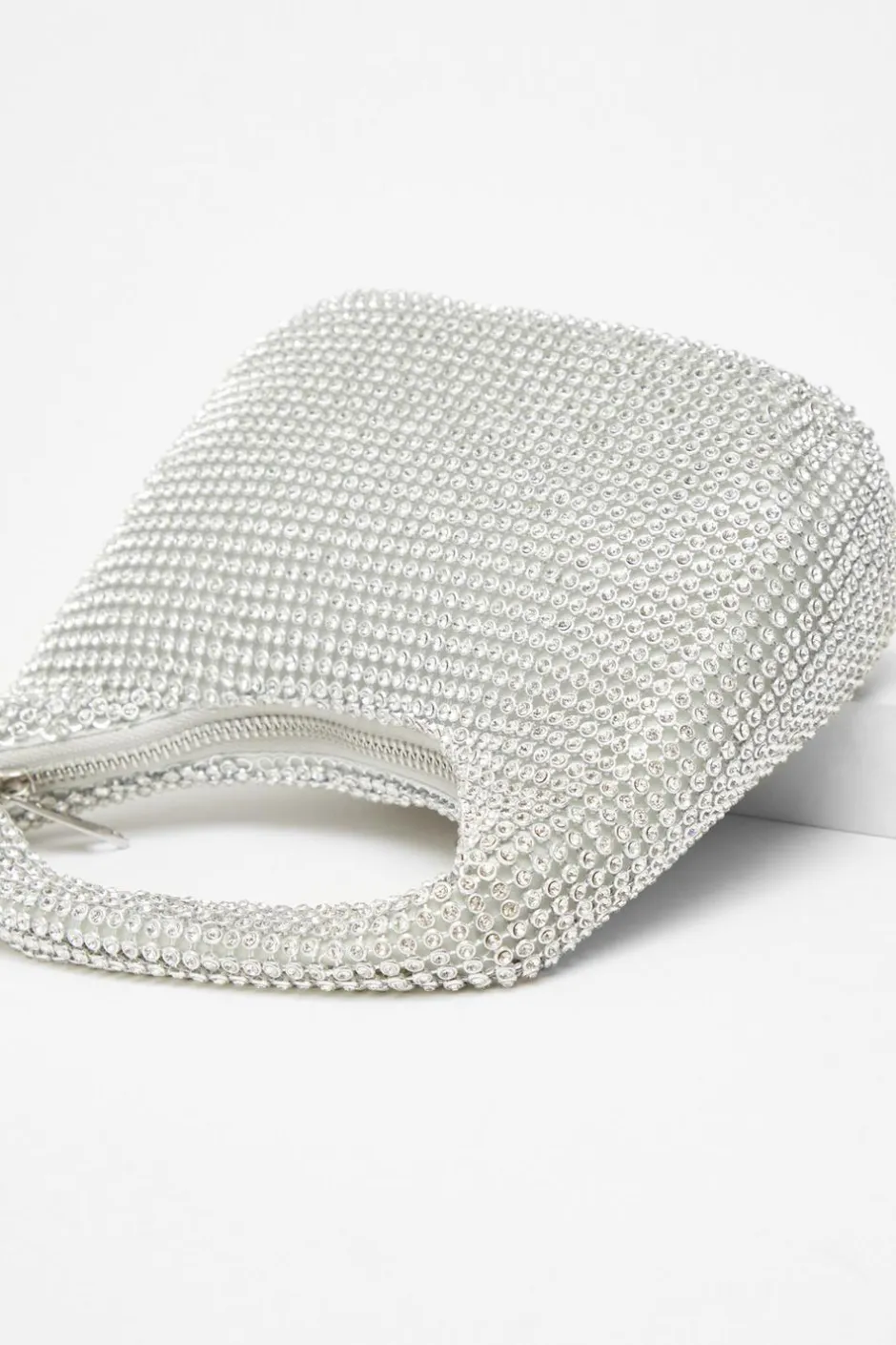 Quiz Embellished Mini Bag Silver Hot