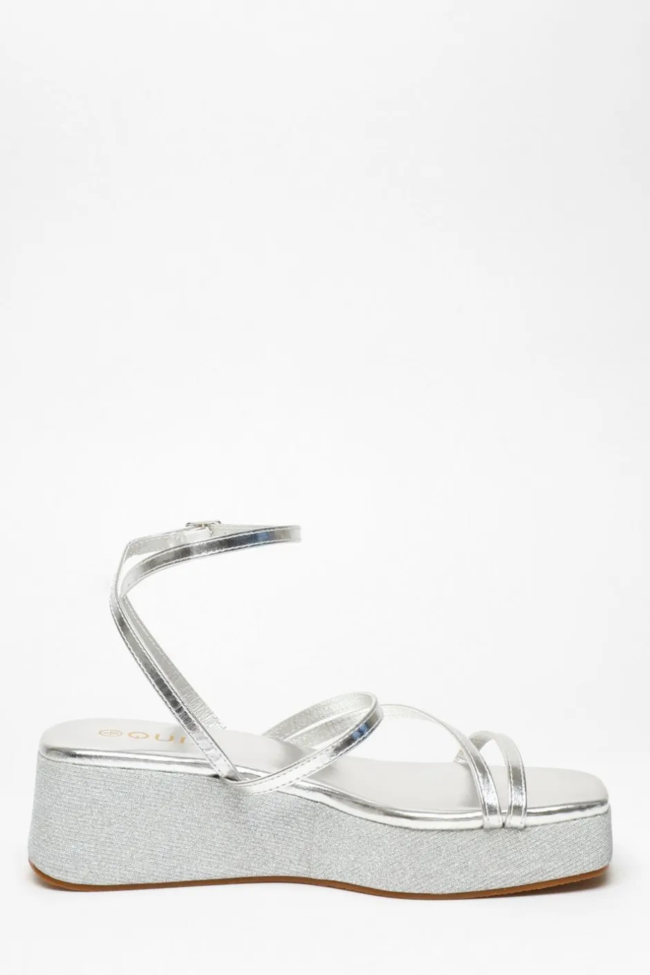 Quiz Glitter Strappy Flatform Sandals Silver Best