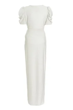 Quiz Silver Glitter Wrap Maxi Dress Clearance
