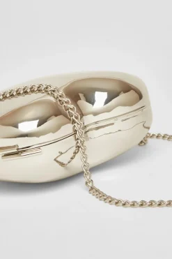 Quiz Silver Metal Heart Box Bag Outlet