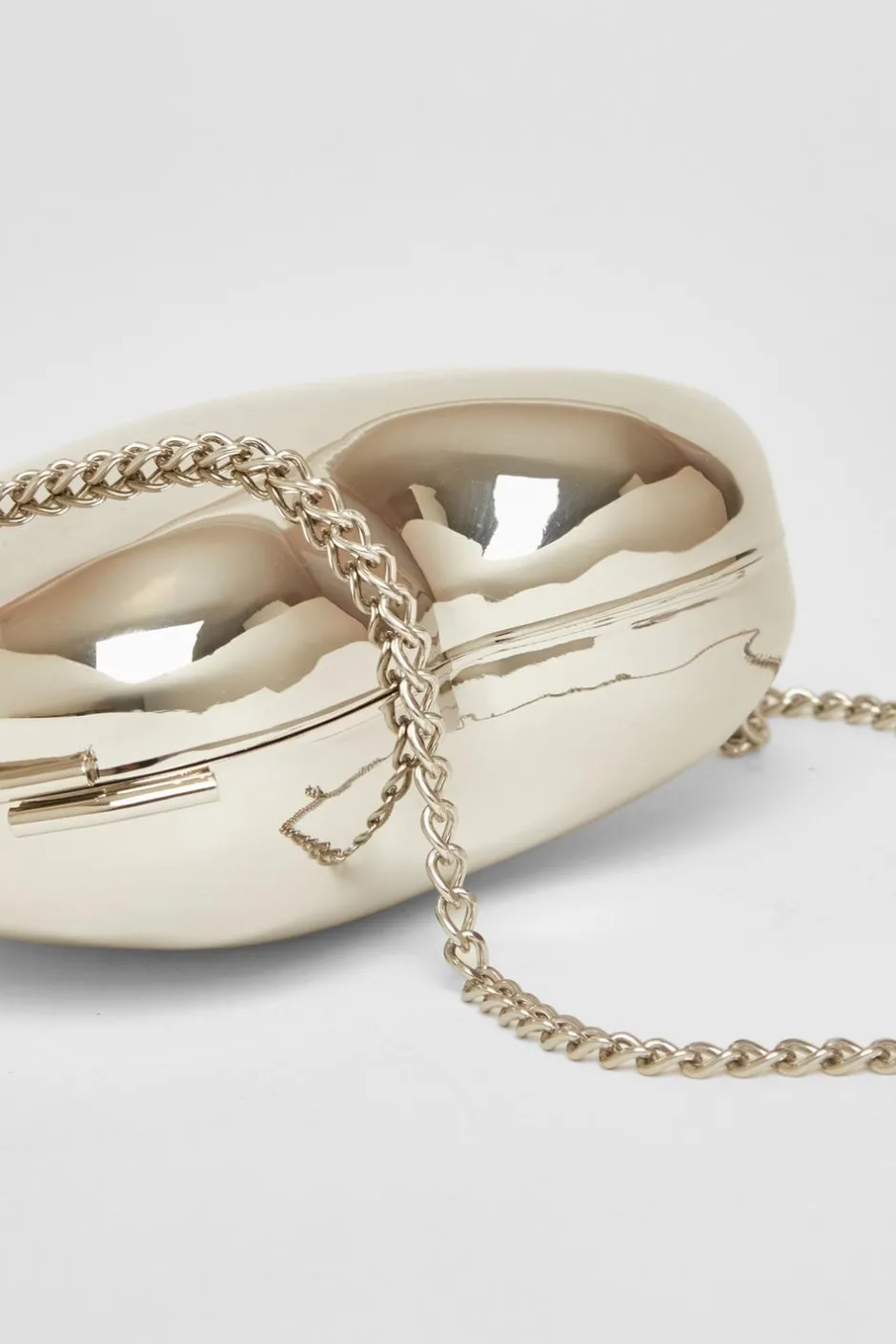 Quiz Silver Metal Heart Box Bag Outlet
