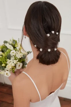 Quiz Silver Pearl Diamante Hair Pins Outlet