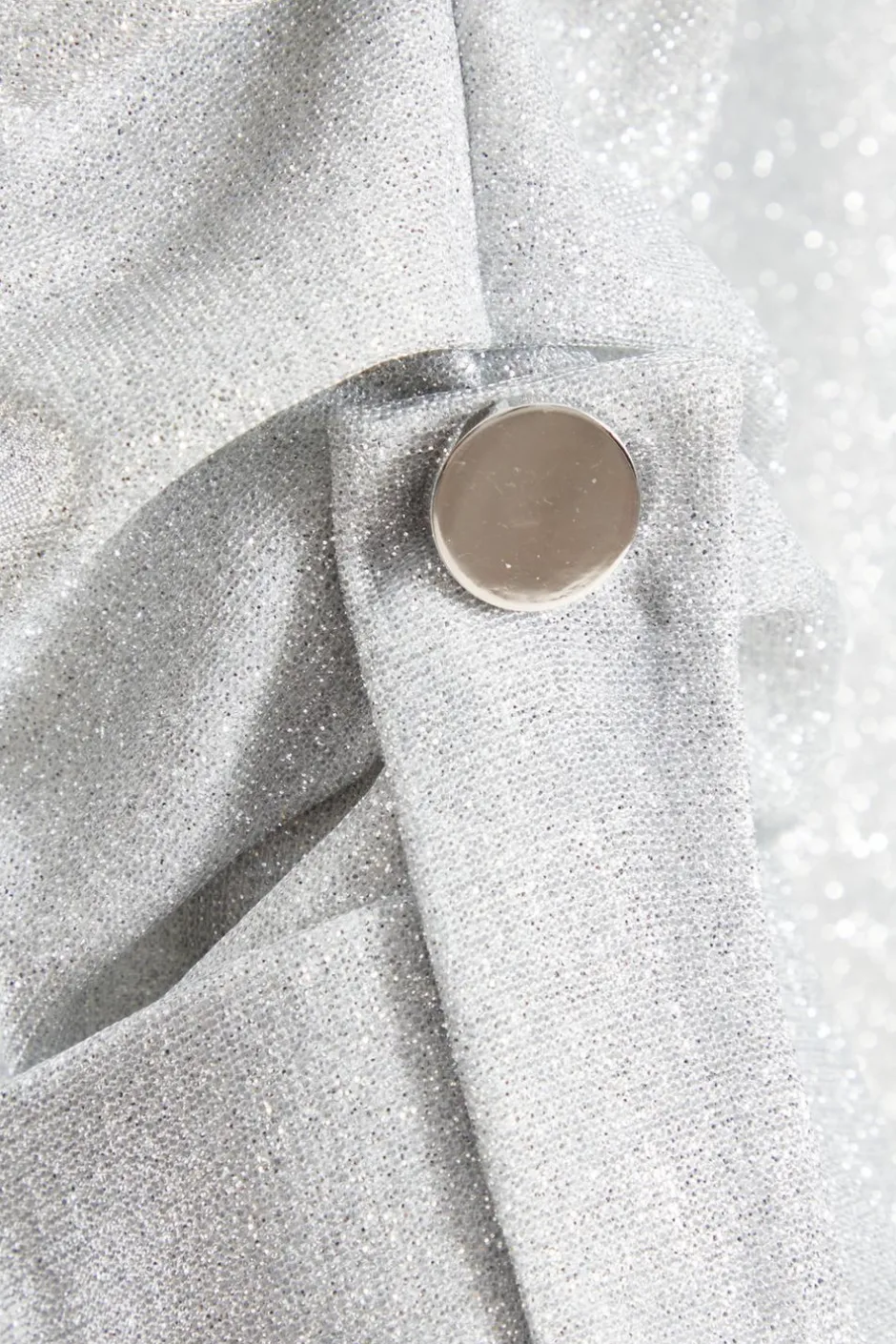 Quiz Silver Ruched Sleeve Blazer New