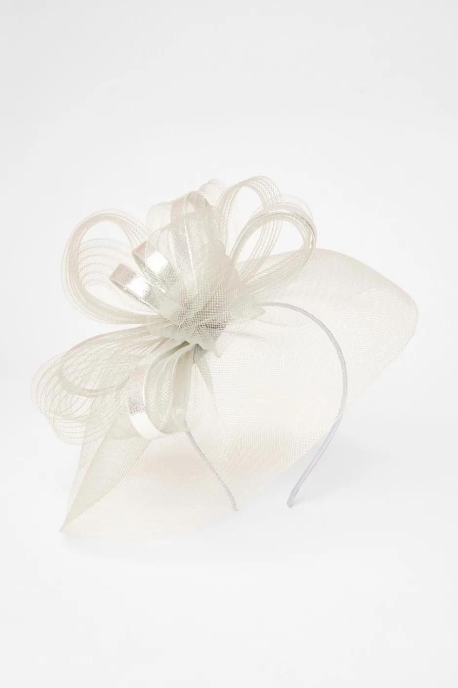 Quiz Shimmer Loop Fascinator Silver Hot