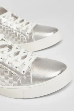 Quiz Silver Woven Trainers Clearance