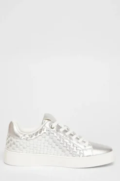 Quiz Silver Woven Trainers Clearance