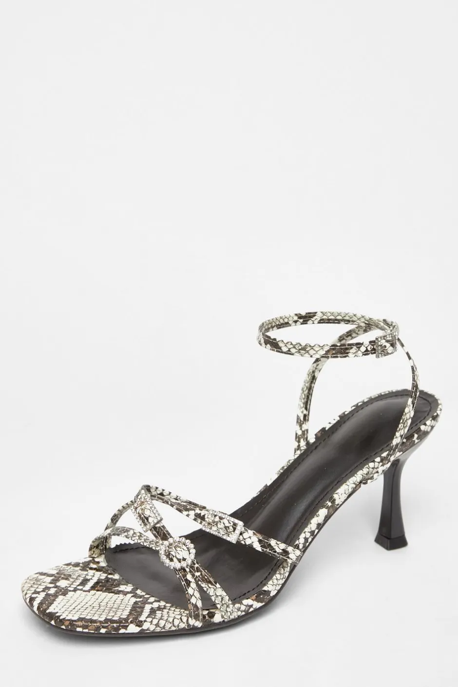 Quiz Snake Print Buckle Strap Heels Multi Outlet