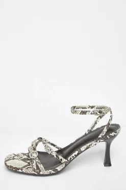Quiz Snake Print Buckle Strap Heels Multi Outlet