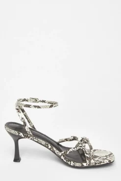 Quiz Snake Print Buckle Strap Heels Multi Outlet