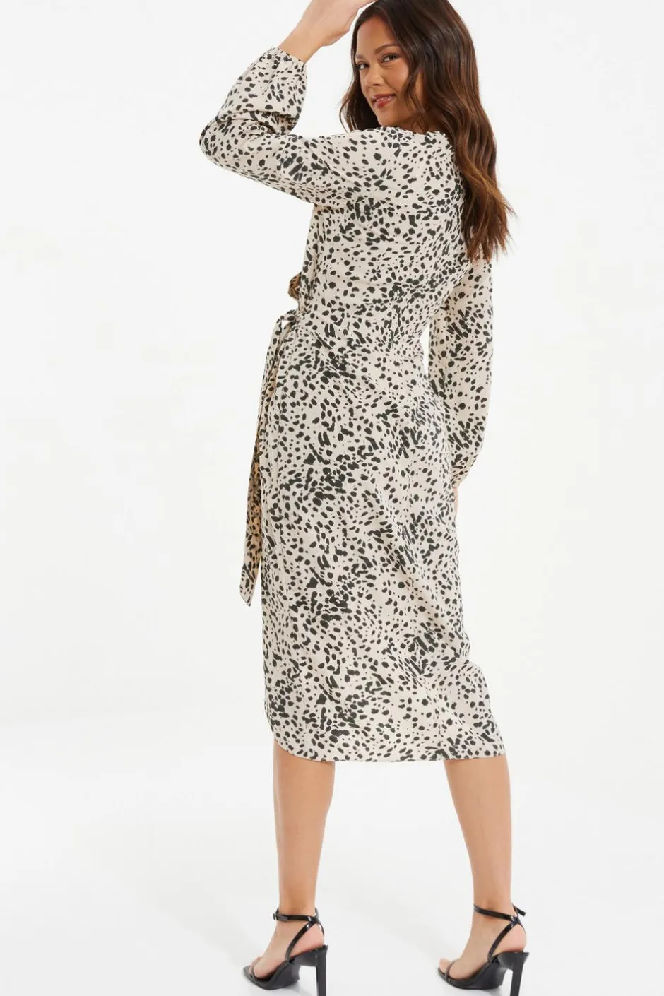 Quiz Stone Animal Print Midi dress Sale