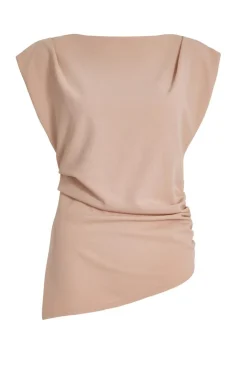 Quiz Asymmetric Boat Neck Top Stone Clearance