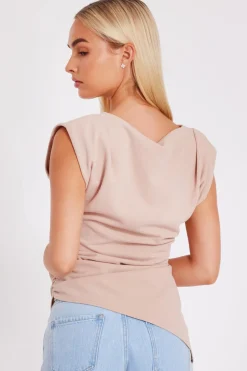 Quiz Asymmetric Boat Neck Top Stone Clearance