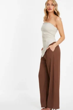 Quiz Stone Bandeau Asymmetric Top Discount