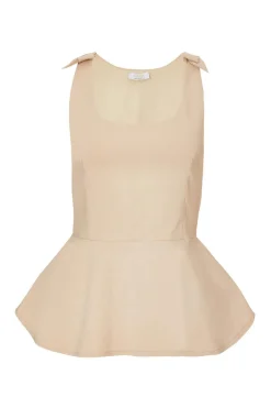 Quiz Stone Bow Strap Peplum Top New