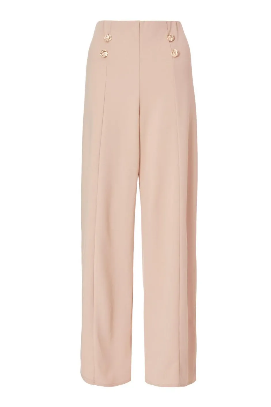 Quiz Button Detail Palazzo Trousers Stone Best