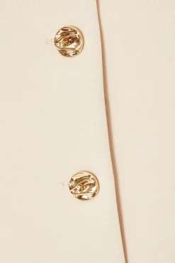 Quiz Button Front Waistcoat Stone Discount