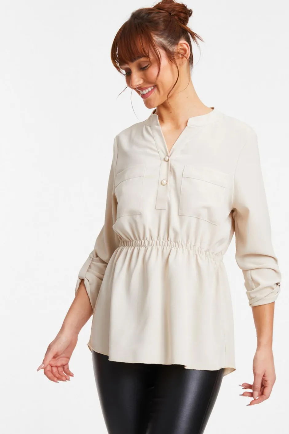 Quiz Stone Button Up Blouse Online