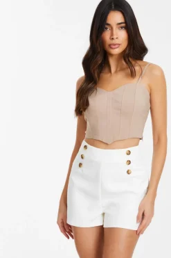 Quiz Stone Corset Cropped Top New