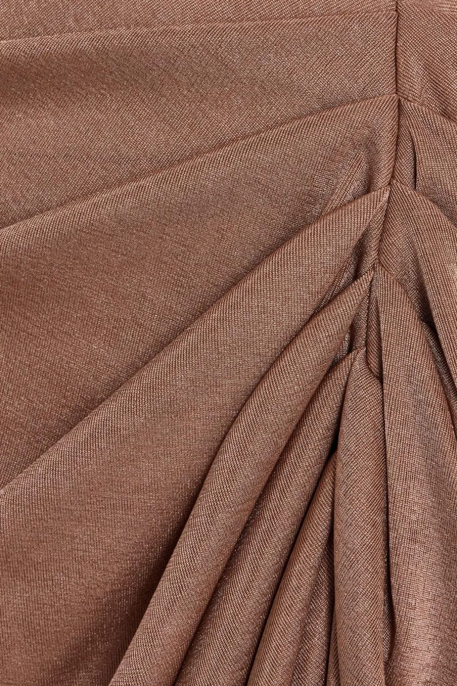 Quiz Cowl Neck Ruched Midi Dress Stone