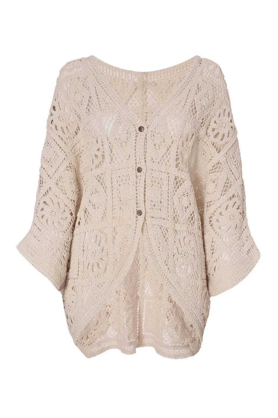 Quiz Stone Crochet Button Front Cardigan Outlet