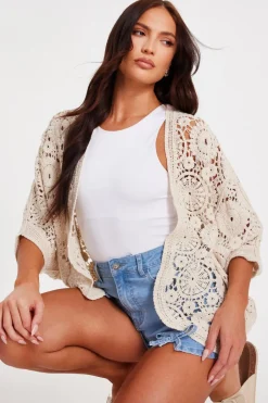 Quiz Stone Crochet Cardigan