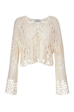 Quiz Stone Crochet Tie Front Cardigan Outlet