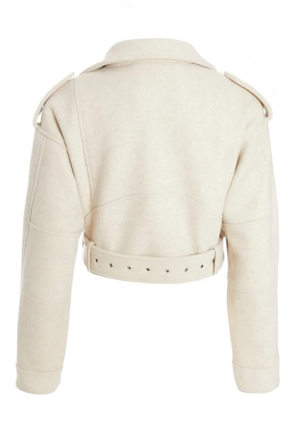 Quiz Stone Cropped Biker Jacket Discount