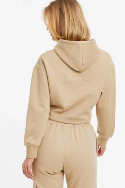 Quiz Cropped Corset Hoodie Stone Outlet