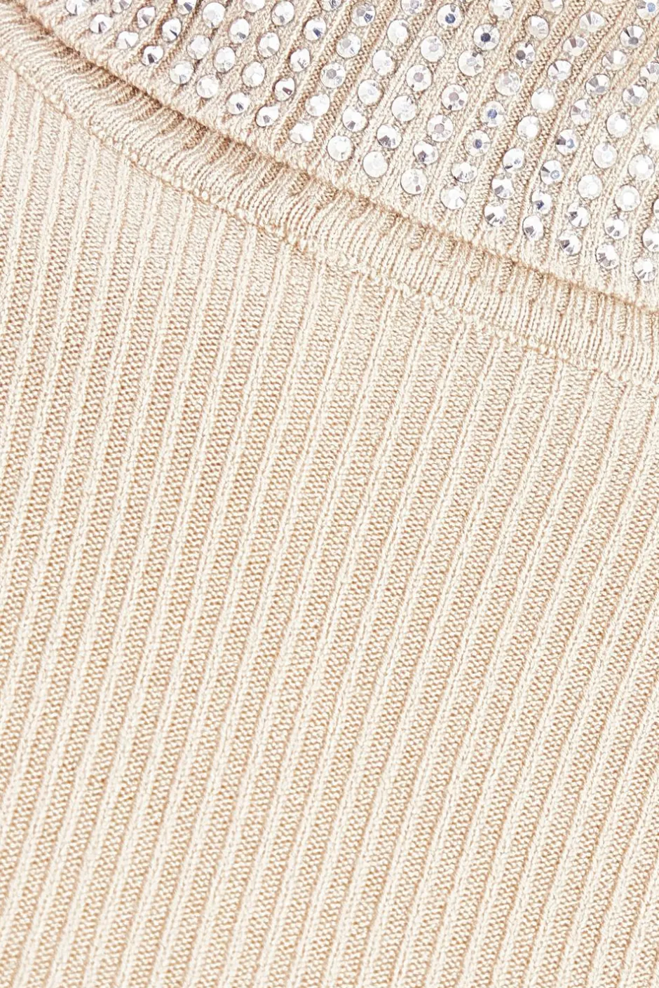 Quiz Diamante Roll Neck Dress Stone Best