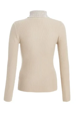 Quiz Diamante Turtle Neck Jumper Stone Discount