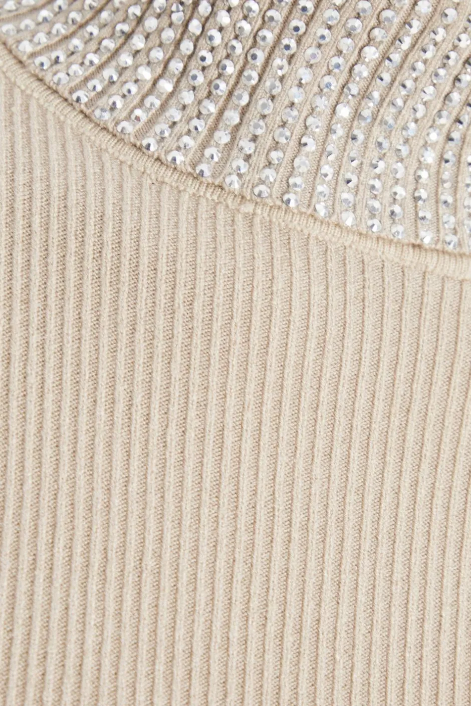 Quiz Diamante Turtle Neck Jumper Stone Discount
