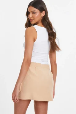 Quiz Stone Double Waistband Cargo Mini Skirt