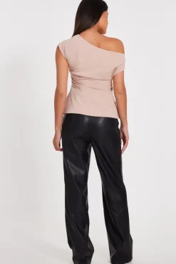 Quiz Stone Drape Neck Top Online